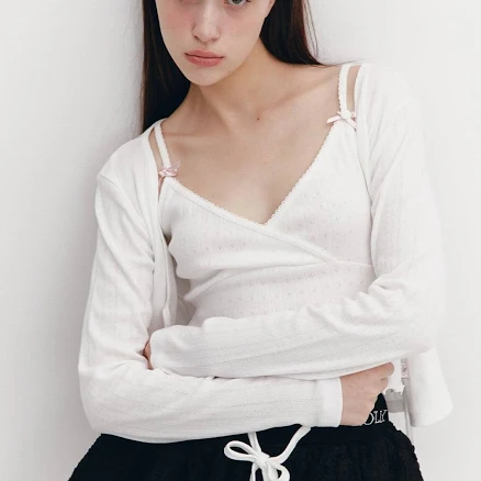 Ribbon Punching Cardigan