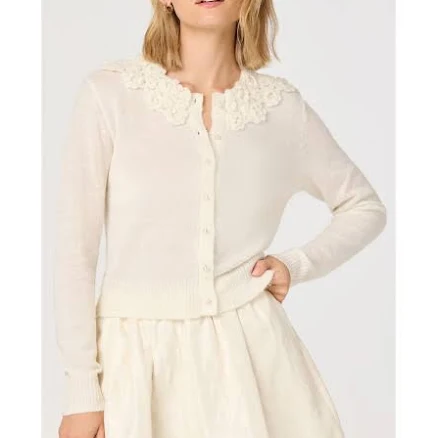 ASTR Women's the Label Meadow Lace Collar Cardigan