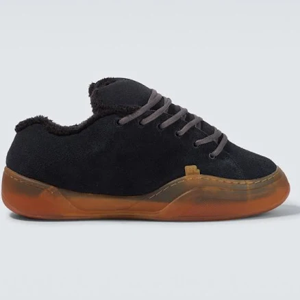 ERL Men, Vamp Skate suede sneakers, Black, US 8, Sneakers, Leather