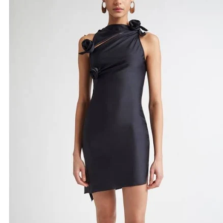 Coperni Asymmetric Flower Mini Dress