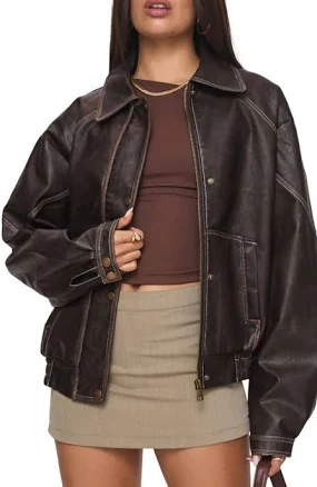 Princess Polly Jaxton Faux Leather Jacket