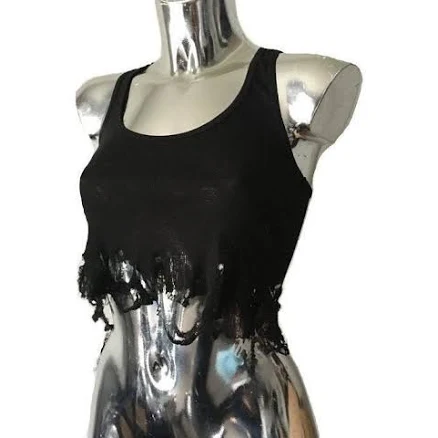 Hand Shredded Distressed Ribbed Tank Top