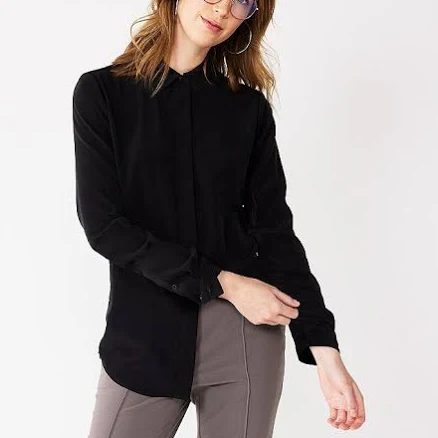 Women's Nine West Drapey Button Down Shirt, Size: XXL, Black