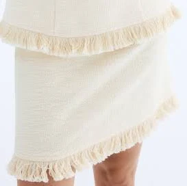 H&M Ladies Bouclé Fringe Skirt