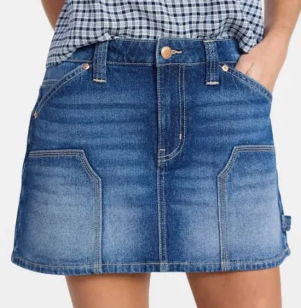 No Boundaries Denim Carpenter Micro Mini Skirt