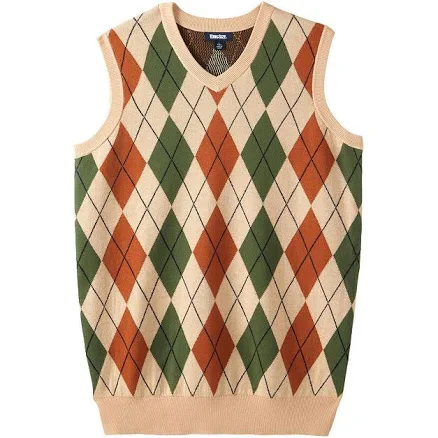 KingSize Men's Big & Tall V-Neck Argyle Sweater Vest