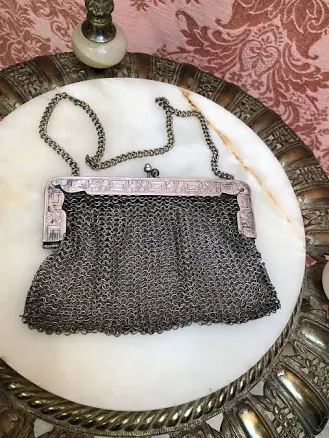 Victorian NOUVEAU Etch Belle Époque Mesh Bag