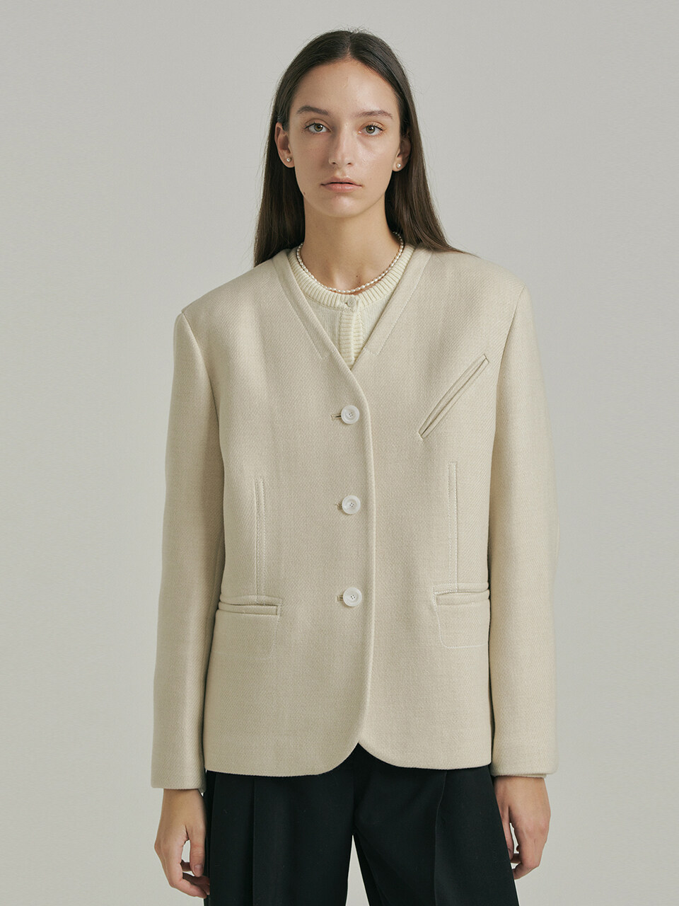 Merci No Collar Jacket_3 Colors