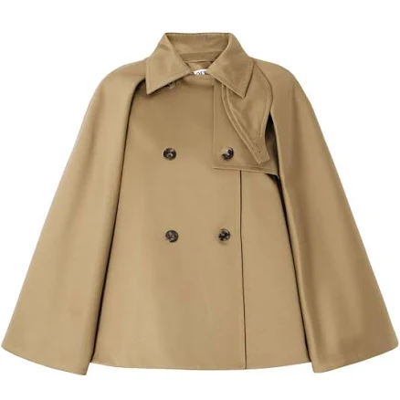Loewe Organic Cotton-gabardine Cape-effect Women Jacket - Neutrals