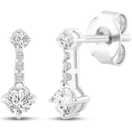 1/4 ct tw Lab-Grown Diamond Drop Earrings in Sterling Silver