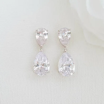 Sparkly Diamante Drop Earrings