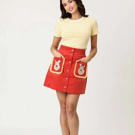 Smak Parlour Women's Winnie the Pooh Embroidered Pocket Mini Skirt