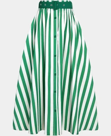 Striped Belted Skirt
