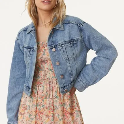 Women's Marine Layer Ash Cropped Denim Jacket