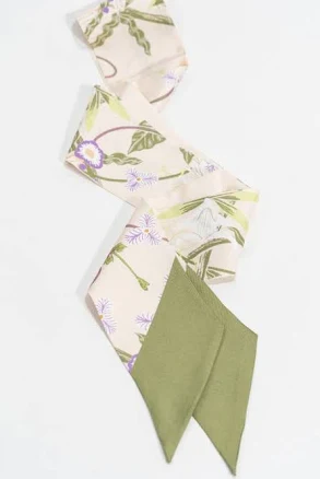 Cottage Vines Silk Twilly Scarf