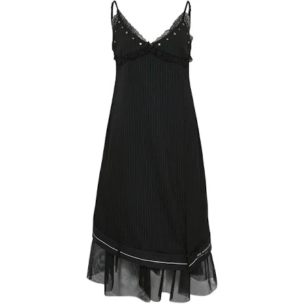 Andersson Bell Lace Pinstripe Midi Dress