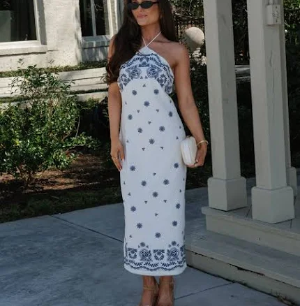 Tristan Embroidered Midi Dress