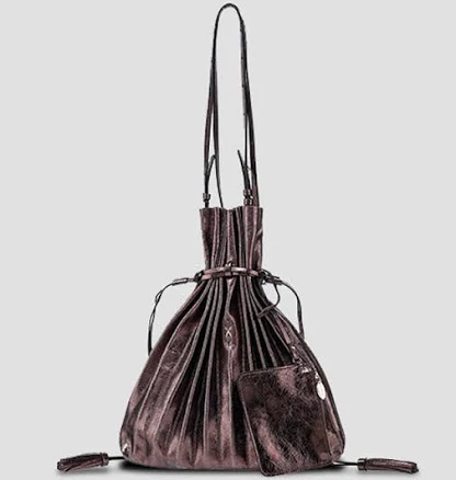 Top Rated [Warehouse Sale] Lucky Pleats Shopper Cracked - Choco Brown Premium Golf & Lifestyle Wear