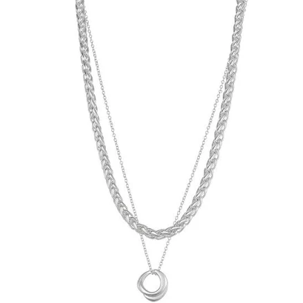 Nine West Women's Multirow Ring Pendant Necklace