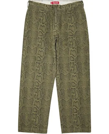 Supreme Snake Print Men Chino Men Pant 'olive - Green