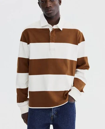 H&M Men's Regular-Fit Cotton Rugby Shirt