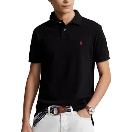 Polo Ralph Lauren Custom Slim Fit Solid Mesh Polo Shirt - XL