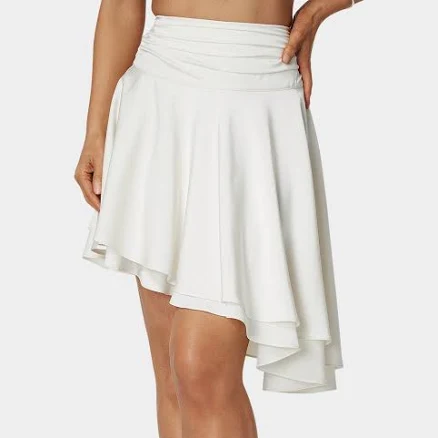 Bebe Women's Asymmetric Satin Midi Skirt