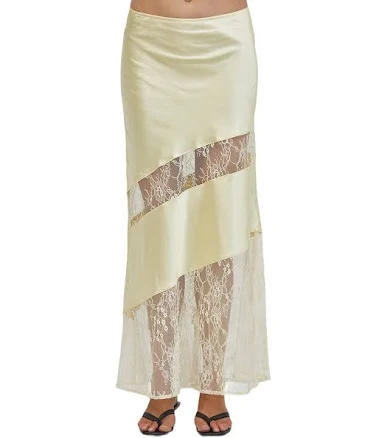 A.Ren Sabrin Asymmetrical Lace Midi Skirt