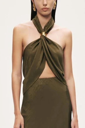 Nocturne Women's Twist Halter Neck Bustier