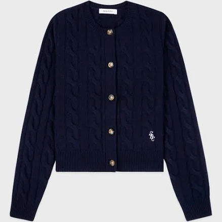 Sporty & Rich SRC Cable-Knit Cashmere Cardigan