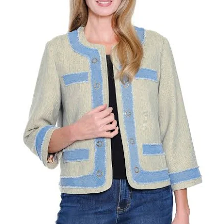 Petite Open Front Tweed Jacket