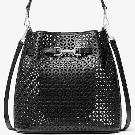 Michael Kors Carson Floral Laser Cut Bucket Crossbody Bag