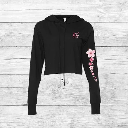 Sakura Light-Weight Japanese Cherry Blossom Crop Hoodie