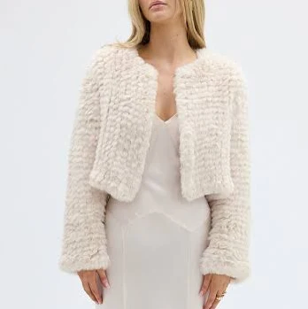 Bridal & Hens Lola Faux Fur Crop Jacket