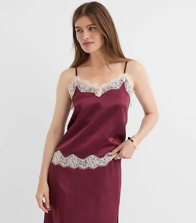 Loft Women's Lace Trim Satin Cami Top