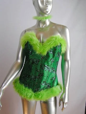 Faux Fur Trimmed Bustier Corset