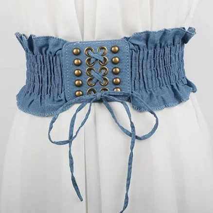 Elegant Ruffles Vintage Elastic Waistband Belt