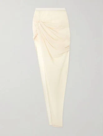 Rick Owens Twist Edfu Asymmetric Draped Jersey Maxi Skirt - Women - Ivory Skirts - M