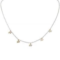 Two Tone Dainty Bear Necklace