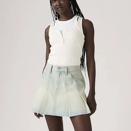 Levi's Women's Pleated Denim Mini Skirt