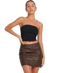 Women's Motel Rocks Bora Mini Skirt in PU Patchwork