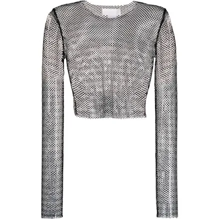 Genny Rhinestone Mesh Top