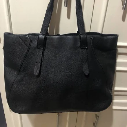 Designer Iiibeca By Joy Gryson Black Leather Handbag Shoulder Bag Tote