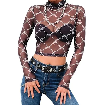 Sexy Female Long Sleeve Crop Top