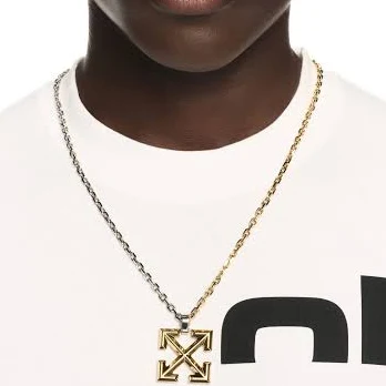Off-White Men's Two-Tone Arrow Pendant Necklace