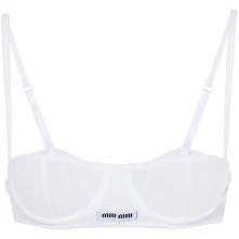 Miu Miu Ribbed Knit Demi Bra