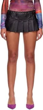 Black Renn Faux-leather Miniskirt