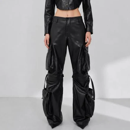 LIlly Multi Pocket Leather Cargo Pants
