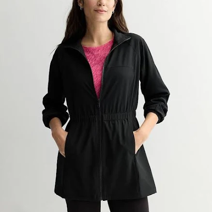 Women's Tek Gear Woven Cinched Waist Jacket, Size: Medium, Mineral Black