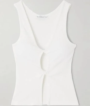 Christopher Esber Cutout Twist-front Ribbed-knit Tank - White - UK 10